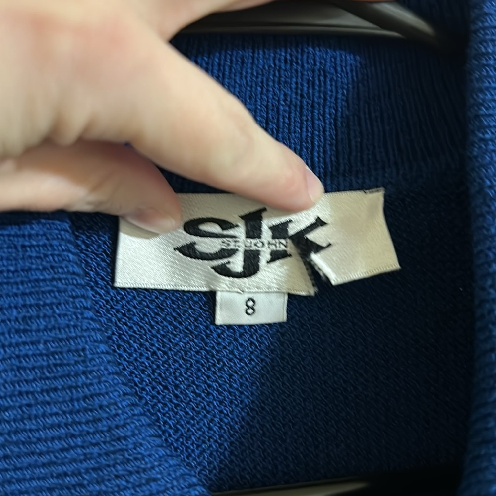 Vintage St. John Collection Two Toned Sapphire Zip Jacket - Picture 2 of 6